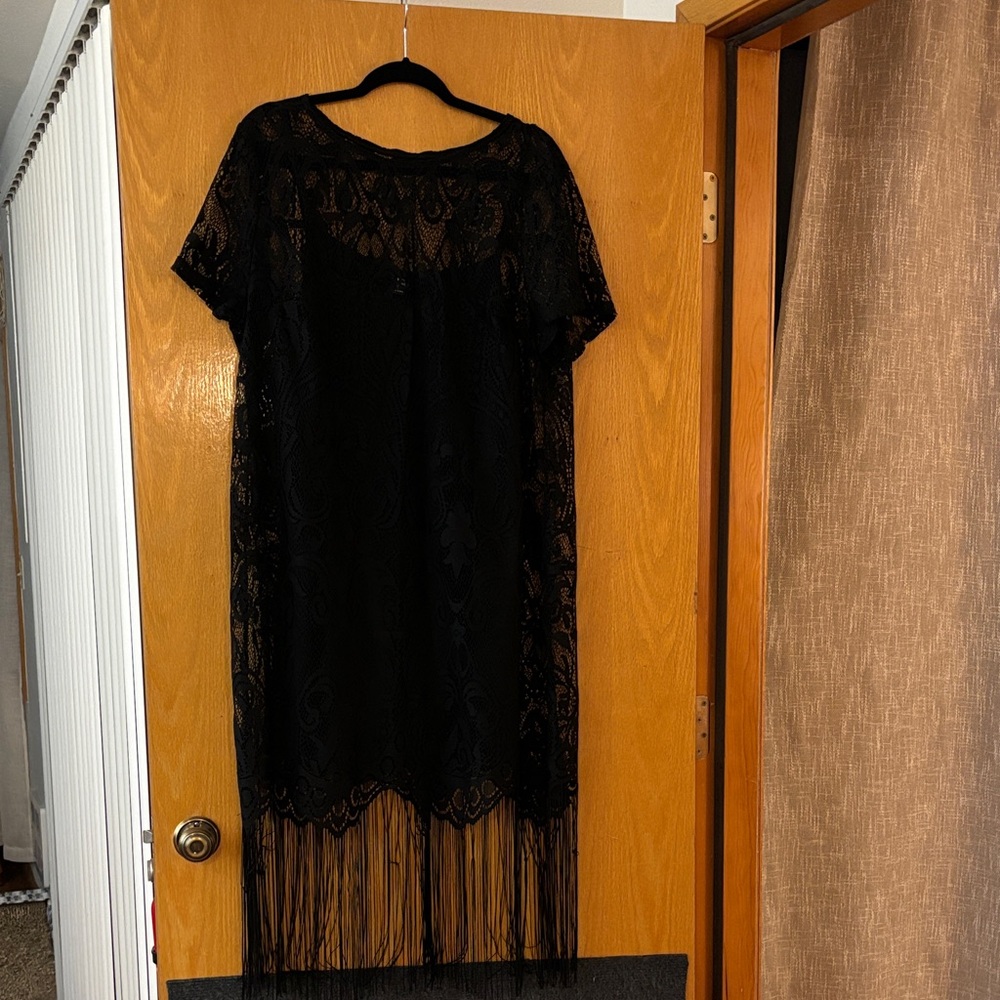 SHEIN Black Lace Maxi Dress